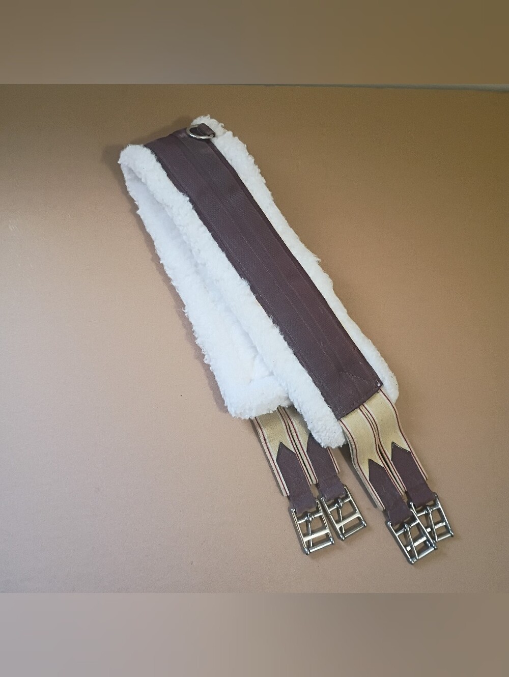 47" Synthetic Fleece-Lined English Girth – Double Elastic & Roller Buckles